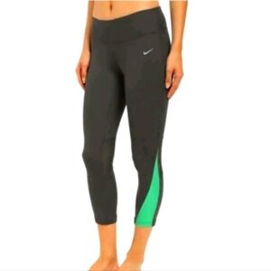 Nike 3.0 Racer DRI-FIT Cropped Gym Running Sport Leggings Gray Capri Pant S